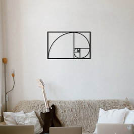 Wallity Golden Ratio Metal Decor Negro